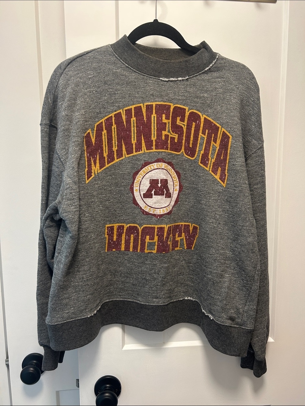 Minnesota Hockey Gray Crewneck Sweatshirt